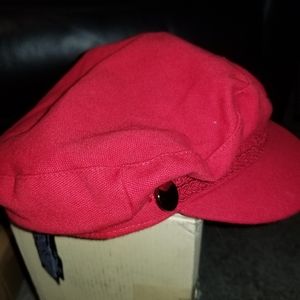 Zara red nautical cap with gold button